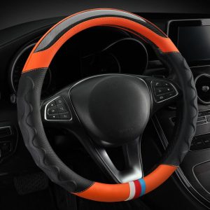 Bọc vô lăng vân Carbon 3 sọc phối da nhiều màu