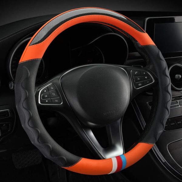 Bọc vô lăng vân Carbon 3 sọc phối da nhiều màu