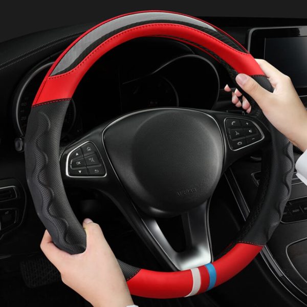Bọc vô lăng vân Carbon 3 sọc phối da nhiều màu
