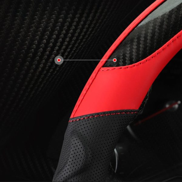 Bọc vô lăng vân Carbon 3 sọc phối da nhiều màu
