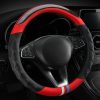 Bọc vô lăng vân Carbon 3 sọc phối da nhiều màu