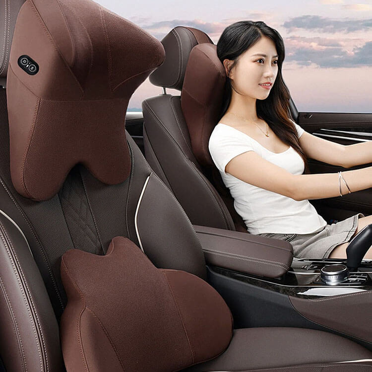Gối tựa đầu ô tô, gối tựa lưng ô tô da lộn