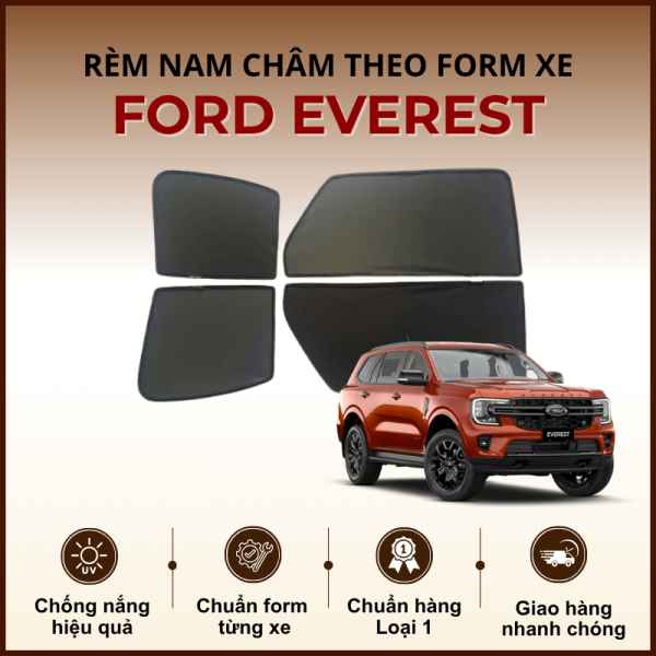 Rèm che nắng nam châm ô tô Ford Everest cao cấp