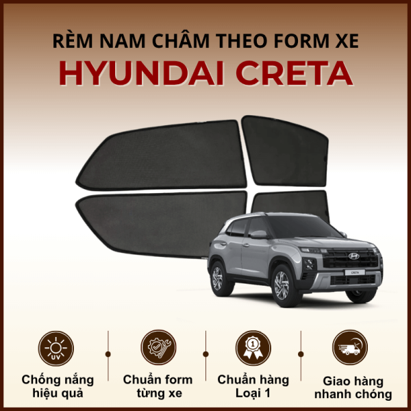 Rèm che nắng nam châm ô tô Hyundai Creta cao cấp
