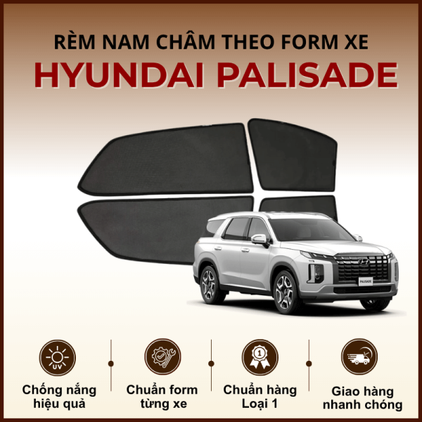 Rèm che nắng nam châm ô tô Hyundai Palisade cao cấp