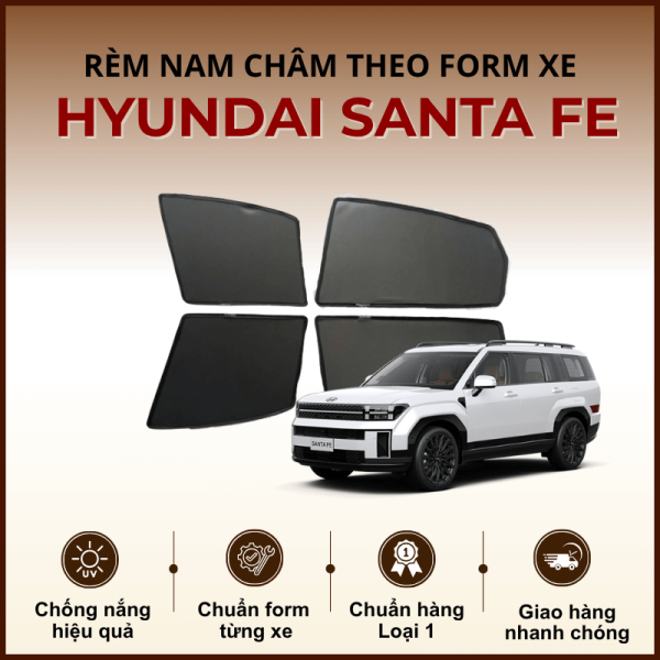 Rèm che nắng nam châm ô tô Hyundai Santa Fe cao cấp