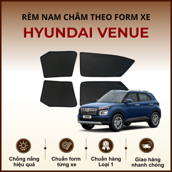 Rèm che nắng nam châm ô tô Hyundai Venue cao cấp
