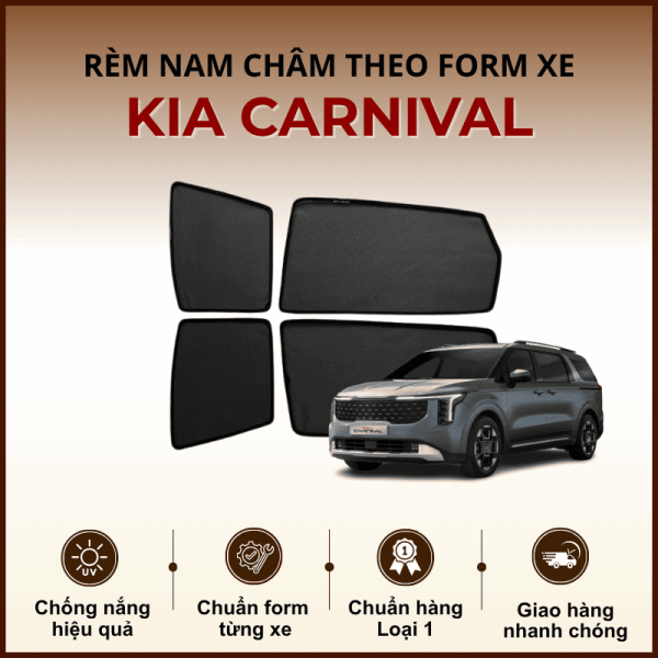 Rèm che nắng nam châm ô tô KIA Carnival cao cấp