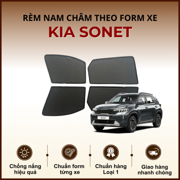 Rèm che nắng nam châm ô tô KIA Sonet cao cấp