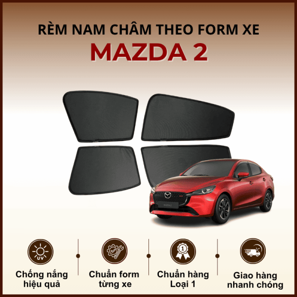 Rèm che nắng nam châm ô tô Mazda 2 cao cấp