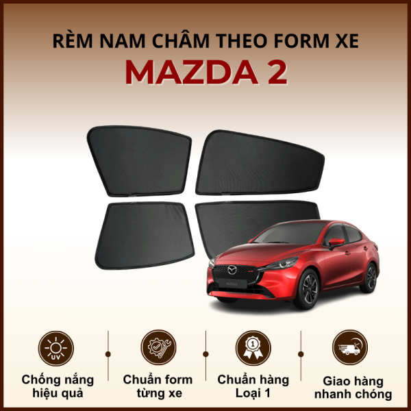 Rèm che nắng nam châm ô tô Mazda 2 cao cấp