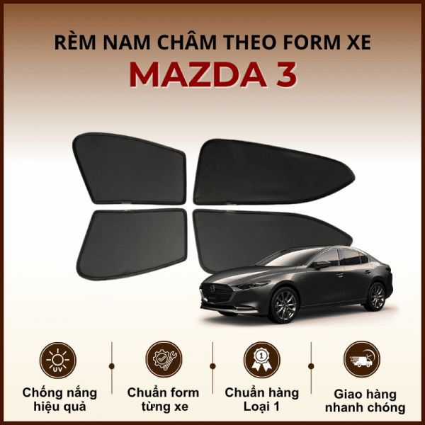 Rèm che nắng nam châm ô tô Mazda 3 cao cấp
