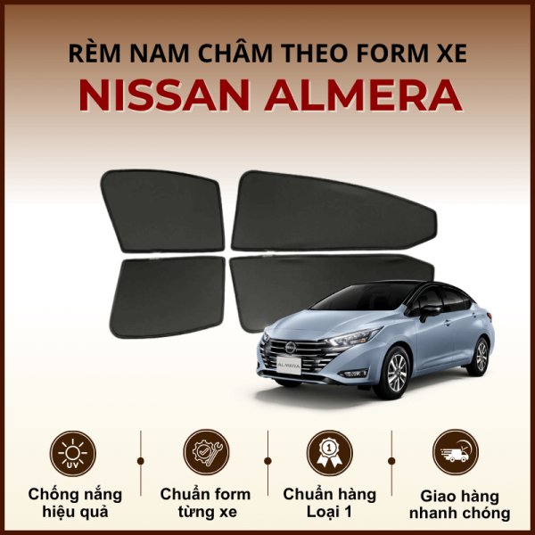 Rèm che nắng nam châm ô tô Nissan Almera cao cấp