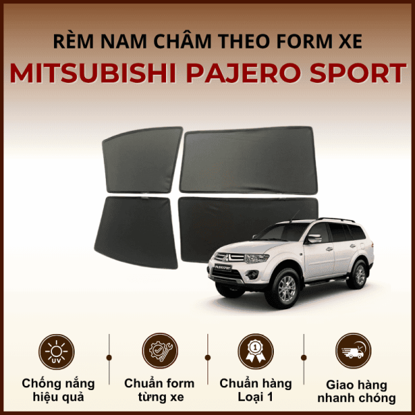 Rèm che nắng nam châm ô tô Mitsubishi Pajero Sport cao cấp
