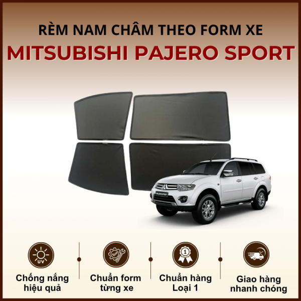 Rèm che nắng nam châm ô tô Mitsubishi Pajero Sport cao cấp
