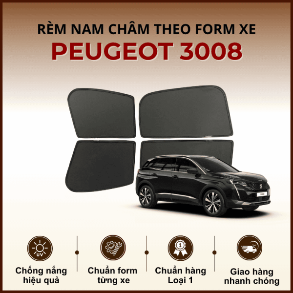 Rèm che nắng nam châm ô tô Peugeot 3008 cao cấp