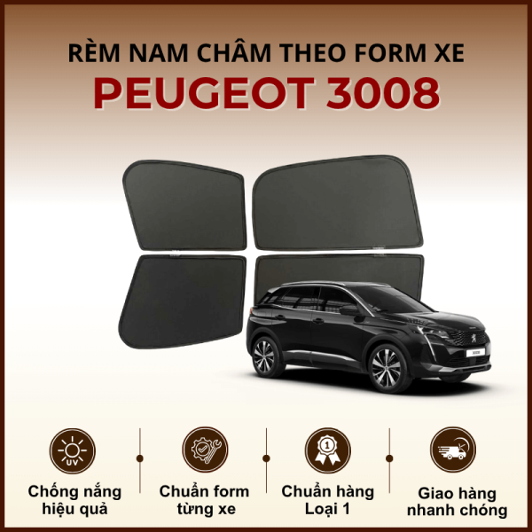 Rèm che nắng nam châm ô tô Peugeot 3008 cao cấp