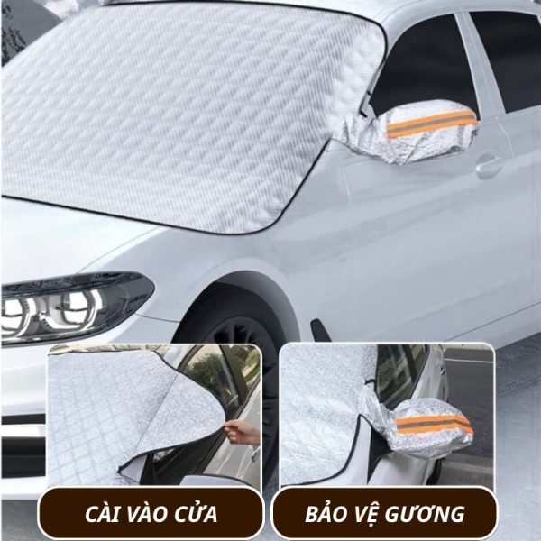 Tấm che nắng kính lái ô tô 4 lớp tráng bạc