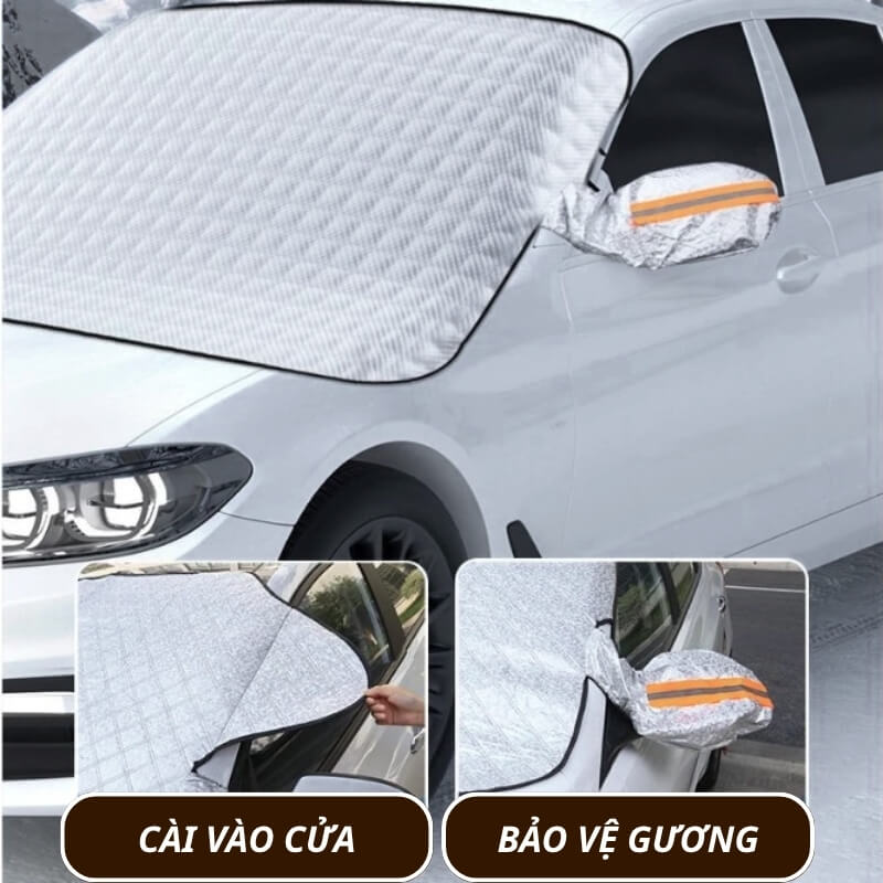 Tấm che nắng kính lái ô tô 4 lớp tráng bạc