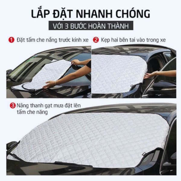 Tấm che nắng kính lái ô tô tráng nhôm cao cấp