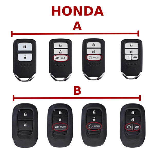 Bảng mẫu chìa khóa ô tô Honda