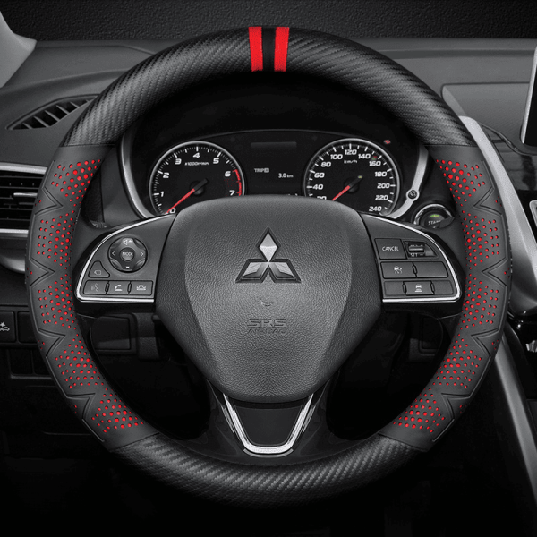 Bọc vô lăng xe Mitsubishi sợi Carbon cao cấp phong cách thể thao
