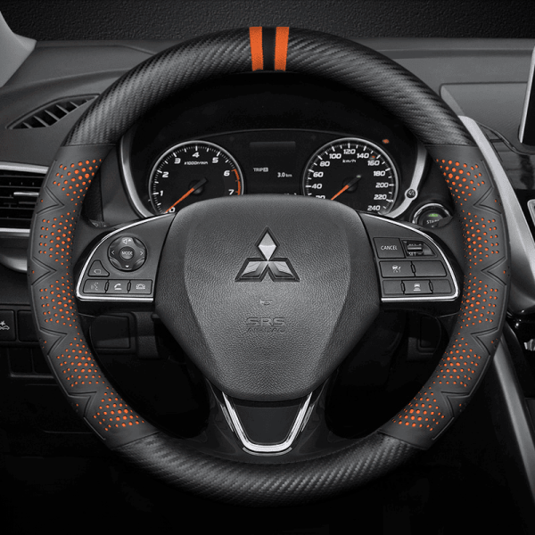 Bọc vô lăng xe Mitsubishi sợi Carbon cao cấp phong cách thể thao
