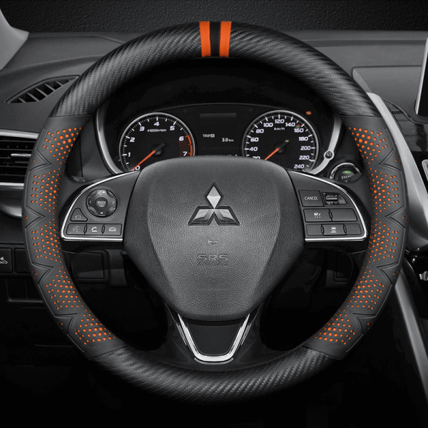 Bọc vô lăng xe Mitsubishi sợi Carbon cao cấp phong cách thể thao