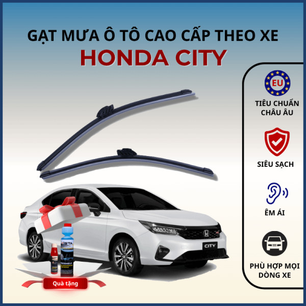 Gạt mưa Honda City cao cấp, kích thước gạt mưa xe Honda City đúng chuẩn