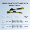 Gạt mưa xe Honda HR-V cao cấp, bảng giá và kích thước gạt mưa Honda HR-V