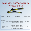Gạt mưa xe Hyundai Creta cao cấp thế hệ mới, kích thước gạt mưa Hyundai Creta