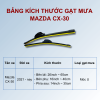 Bảng kích thước gạt mưa Mazda CX-30 các đời xe