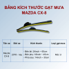 Bảng kích thước gạt mưa Mazda CX-8 các đời xe