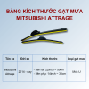 Bảng kích thước gạt mưa Mitsubishi Attrage các đời xe