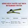 Bảng kích thước gạt mưa Mitsubishi Triton các đời xe