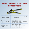 Bảng kích thước gạt mưa Peugeot 3008 các đời xe