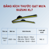 Bảng kích thước gạt mưa Suzuki XL7 các đời xe