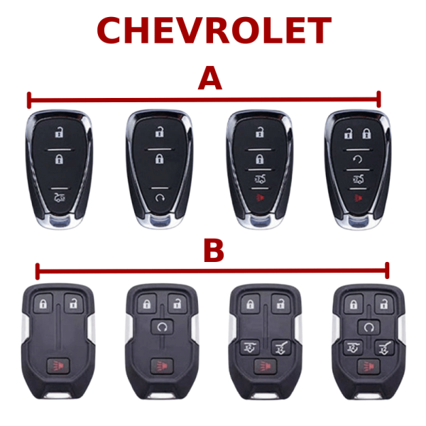 Bảng mẫu chìa khóa ô tô Chevrolet