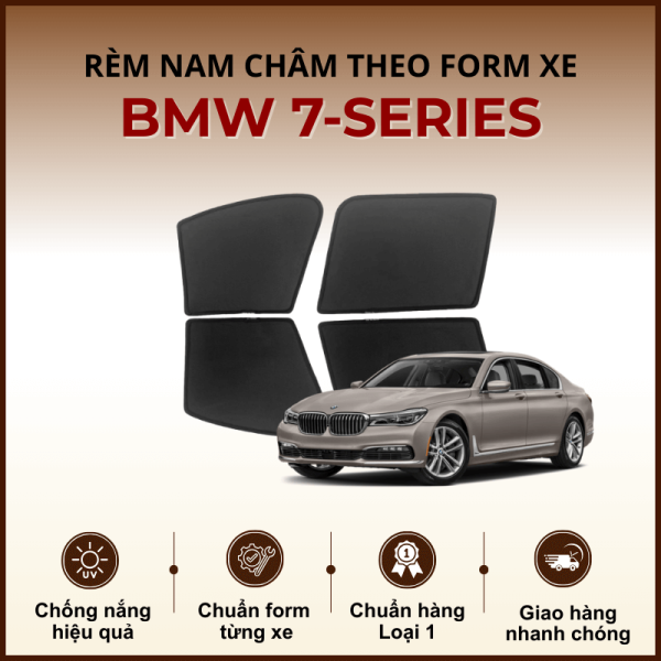 Rèm che nắng nam châm ô tô BMW 7-Series cao cấp