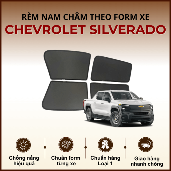 Rèm che nắng nam châm ô tô Chevrolet Silverado cao cấp