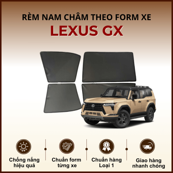 Rèm che nắng nam châm ô tô Lexus GX cao cấp