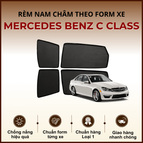 Rèm che nắng nam châm ô tô Mercedes Benz C Class cao cấp
