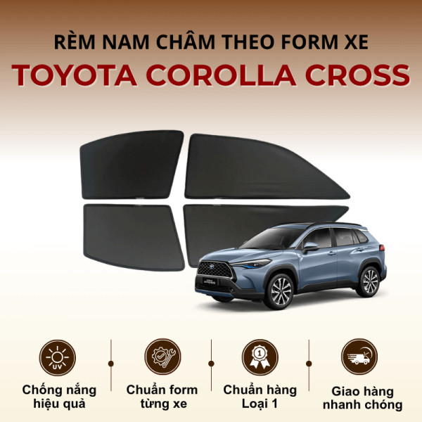 Rèm che nắng nam châm ô tô Toyota Corolla Cross cao cấp