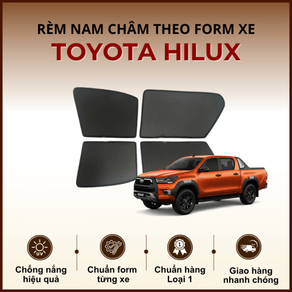 Rèm che nắng nam châm ô tô Toyota Hilux cao cấp