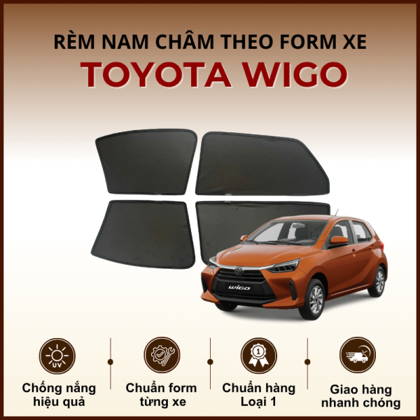Rèm che nắng nam châm ô tô Toyota Wigo cao cấp
