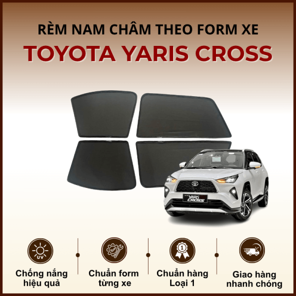 Rèm che nắng nam châm ô tô Toyota Yaris Cross cao cấp