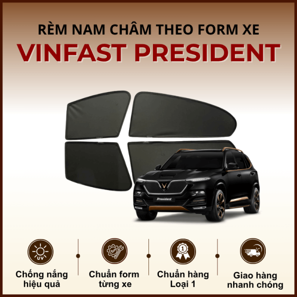 Rèm che nắng nam châm ô tô Vinfast President cao cấp