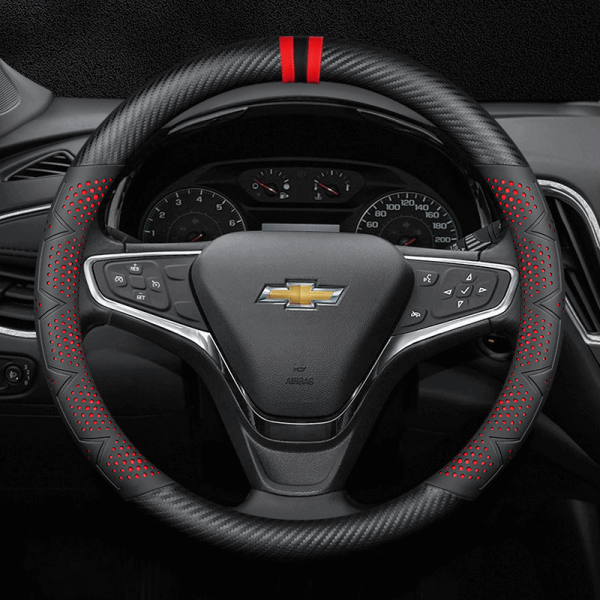 Bọc vô lăng xe Chevrolet chất liệu Sợi Carbon thể thao, cao cấp