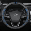Bọc vô lăng xe Hyundai chất liệu sợi Carbon họa tiết 3D hiện đại