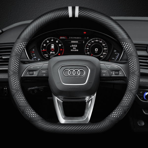 Bọc vô lăng xe Audi chất liệu Carbon thể thao, hiện đại
